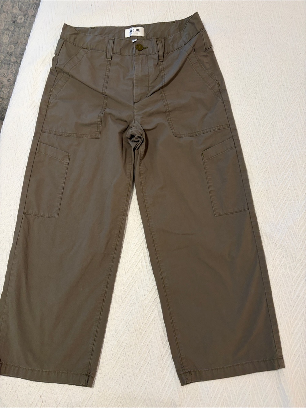 Agolde Olive Cargo Wide-Leg Pants